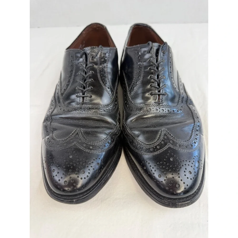Vintage Allen Edmonds‎ Lloyd Black Leather Wingtip Oxford Dress Shoes Mens 8.5
